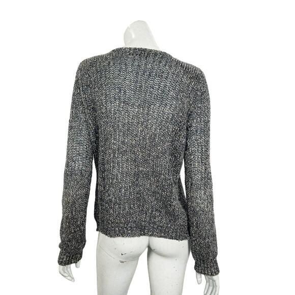 The Kooples Gray Linen Blend Zip Cardigan Sweater Women’s Large Knit - Picture 5 of 9